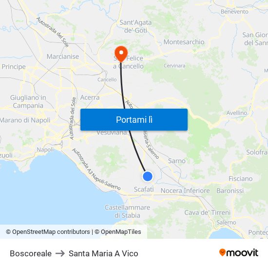 Boscoreale to Santa Maria A Vico map