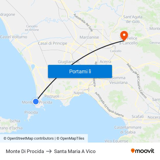 Monte Di Procida to Santa Maria A Vico map