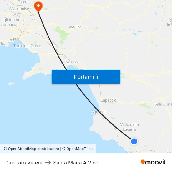 Cuccaro Vetere to Santa Maria A Vico map