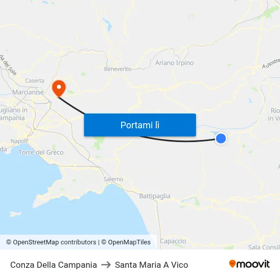 Conza Della Campania to Santa Maria A Vico map