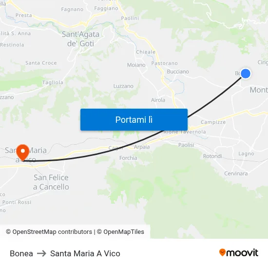 Bonea to Santa Maria A Vico map
