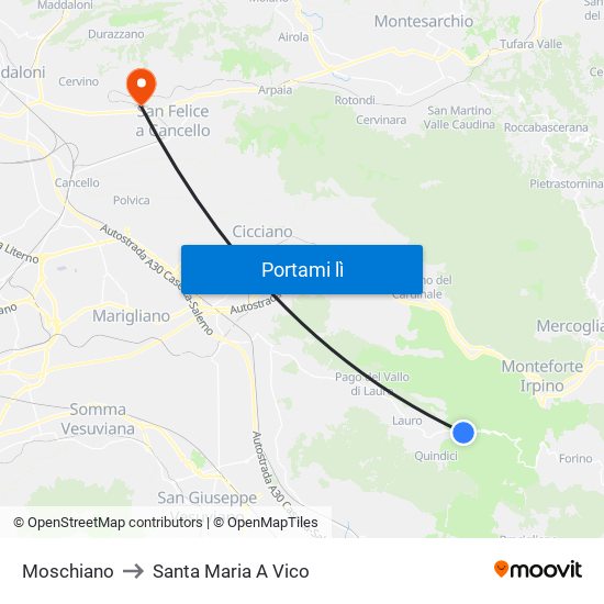 Moschiano to Santa Maria A Vico map