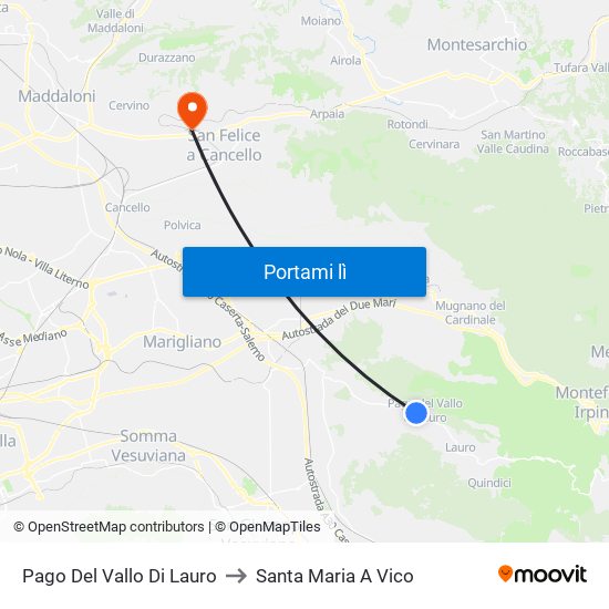 Pago Del Vallo Di Lauro to Santa Maria A Vico map