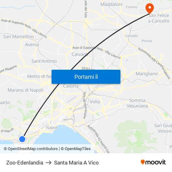 Zoo-Edenlandia to Santa Maria A Vico map