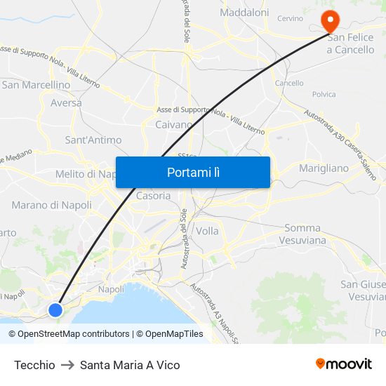 Tecchio to Santa Maria A Vico map