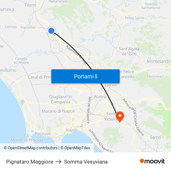Pignataro Maggiore to Somma Vesuviana map