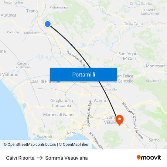 Calvi Risorta to Somma Vesuviana map