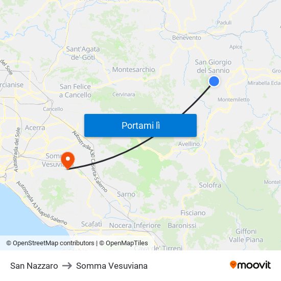 San Nazzaro to Somma Vesuviana map