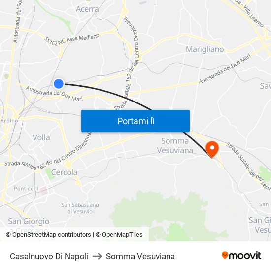 Casalnuovo Di Napoli to Somma Vesuviana map