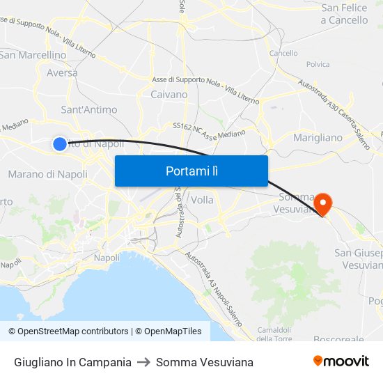 Giugliano In Campania to Somma Vesuviana map
