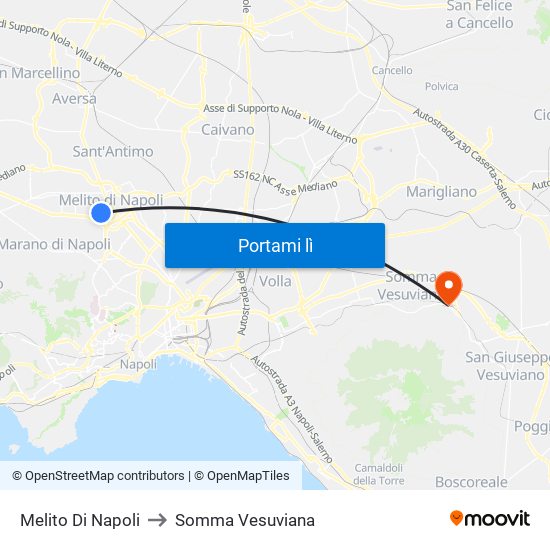Melito Di Napoli to Somma Vesuviana map