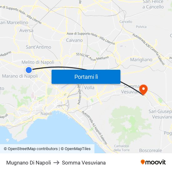 Mugnano Di Napoli to Somma Vesuviana map