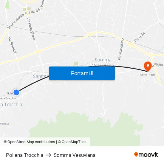 Pollena Trocchia to Somma Vesuviana map