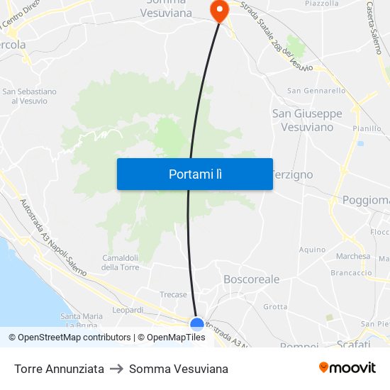 Torre Annunziata to Somma Vesuviana map