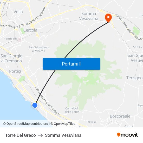 Torre Del Greco to Somma Vesuviana map