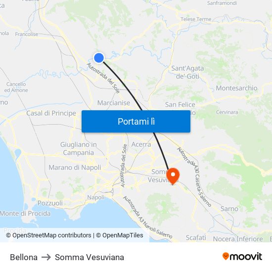 Bellona to Somma Vesuviana map