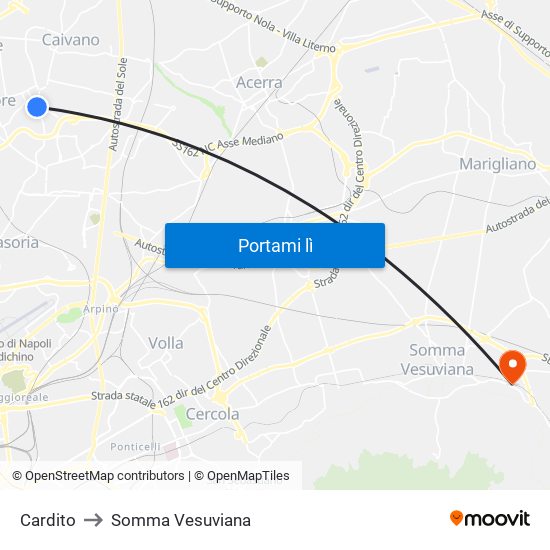 Cardito to Somma Vesuviana map