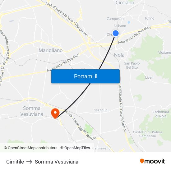 Cimitile to Somma Vesuviana map