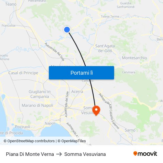 Piana Di Monte Verna to Somma Vesuviana map