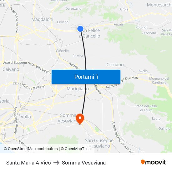 Santa Maria A Vico to Somma Vesuviana map