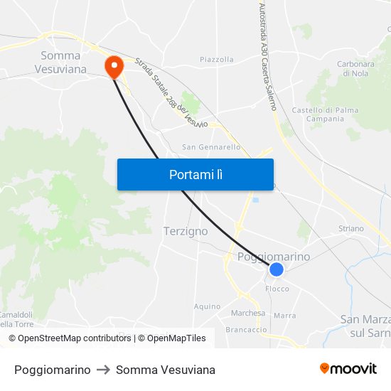 Poggiomarino to Somma Vesuviana map