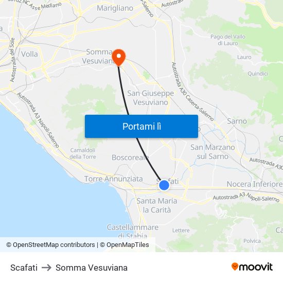 Scafati to Somma Vesuviana map