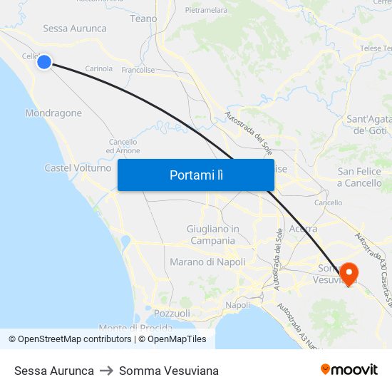 Sessa Aurunca to Somma Vesuviana map