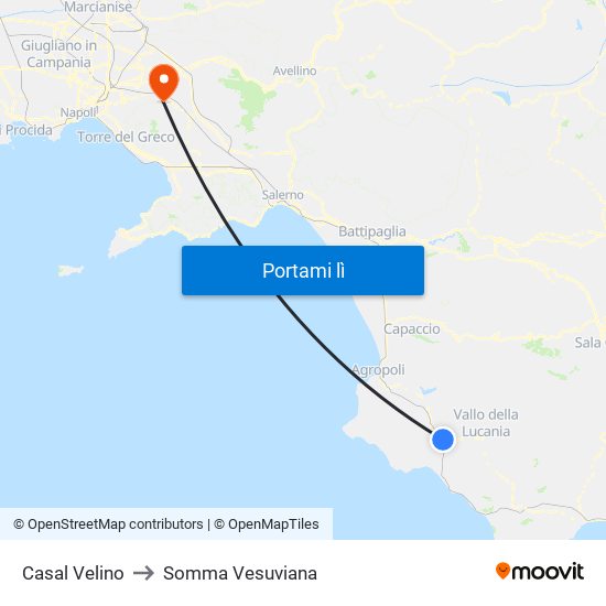 Casal Velino to Somma Vesuviana map