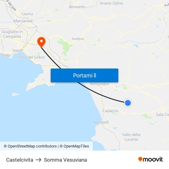 Castelcivita to Somma Vesuviana map