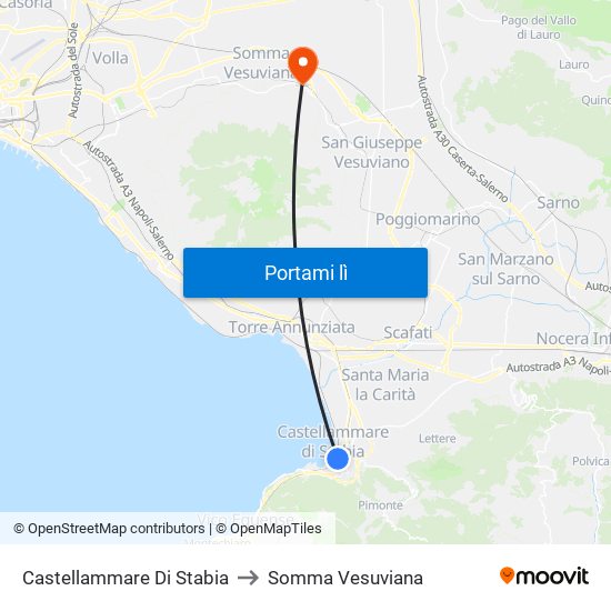 Castellammare Di Stabia to Somma Vesuviana map