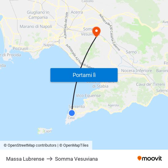 Massa Lubrense to Somma Vesuviana map