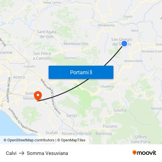 Calvi to Somma Vesuviana map