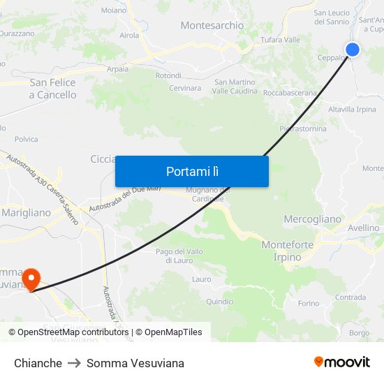 Chianche to Somma Vesuviana map