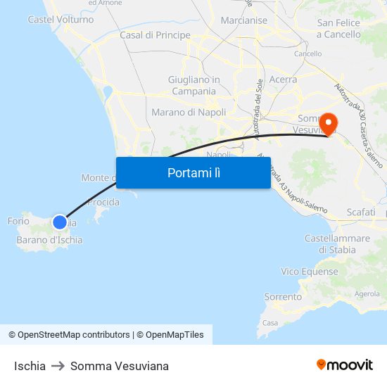 Ischia to Somma Vesuviana map