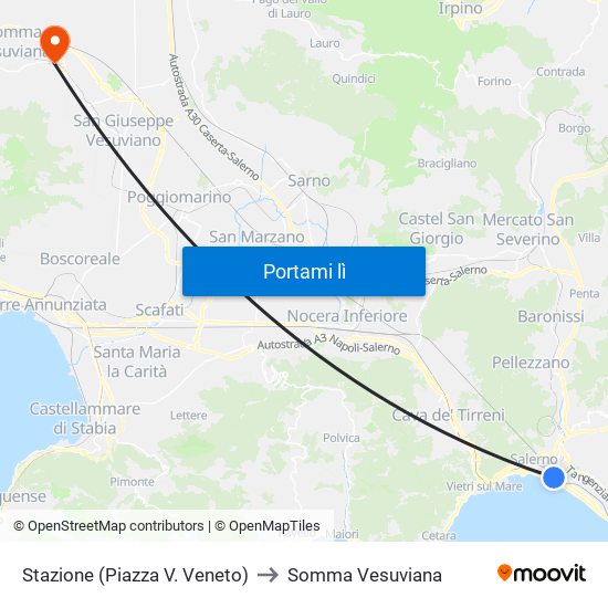 Stazione (Piazza V. Veneto) to Somma Vesuviana map