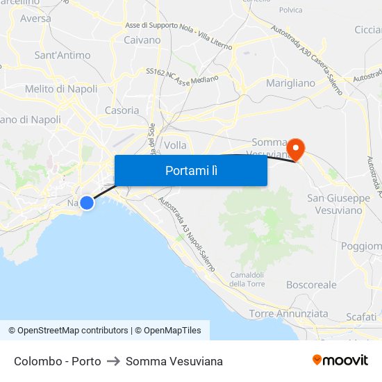 Colombo - Porto to Somma Vesuviana map