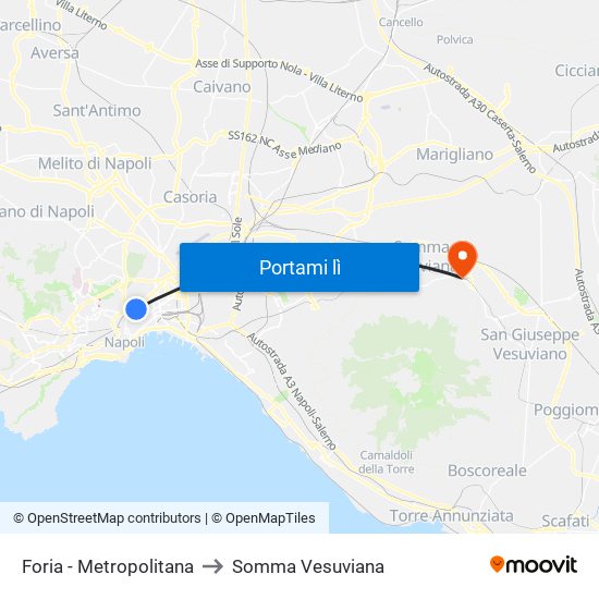 Foria - Metropolitana to Somma Vesuviana map