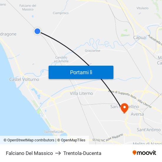 Falciano Del Massico to Trentola-Ducenta map