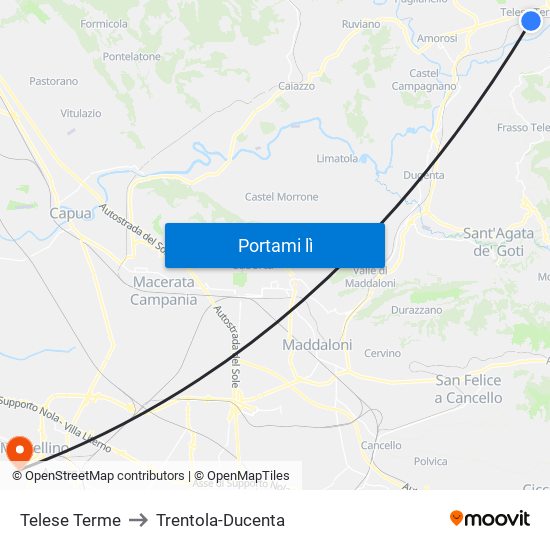 Telese Terme to Trentola-Ducenta map