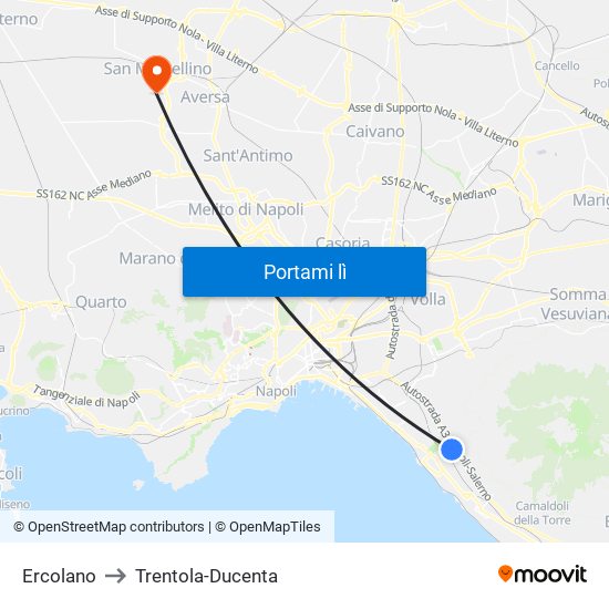Ercolano to Trentola-Ducenta map