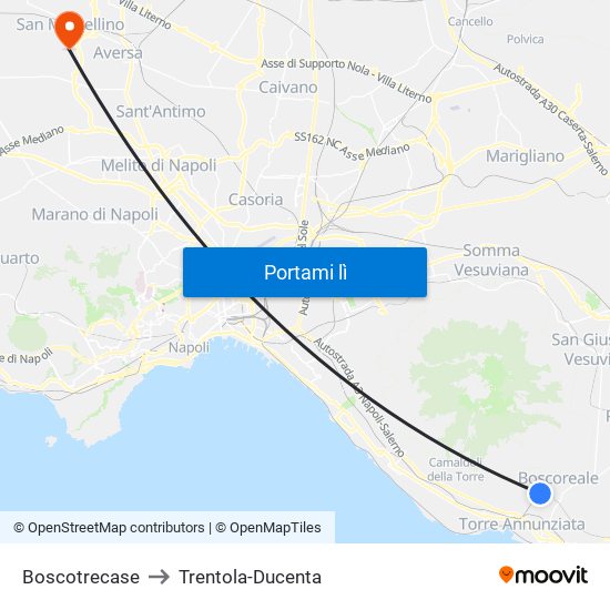 Boscotrecase to Trentola-Ducenta map