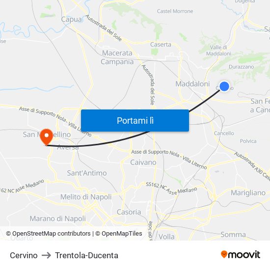 Cervino to Trentola-Ducenta map