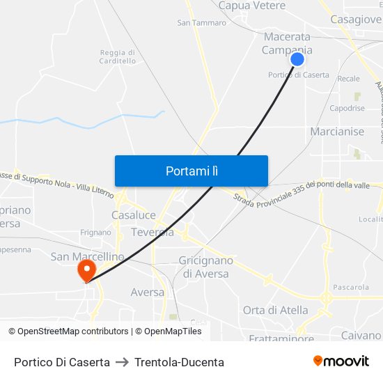 Portico Di Caserta to Trentola-Ducenta map