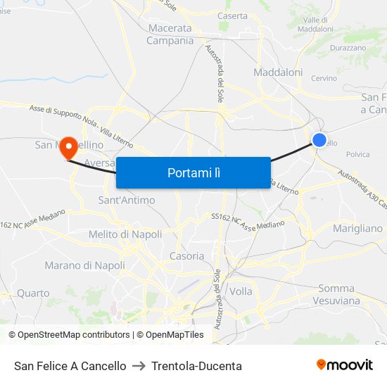 San Felice A Cancello to Trentola-Ducenta map
