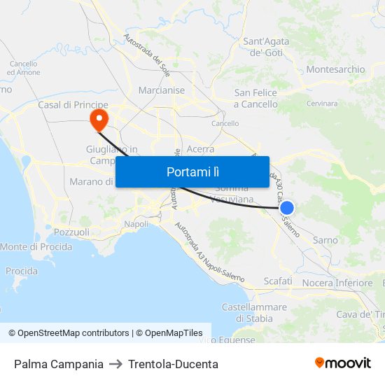 Palma Campania to Trentola-Ducenta map