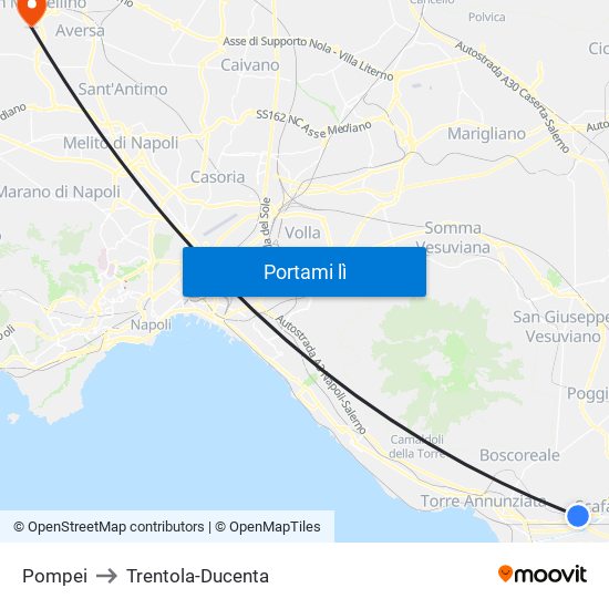 Pompei to Trentola-Ducenta map