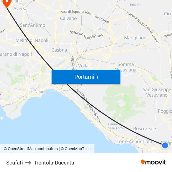Scafati to Trentola-Ducenta map