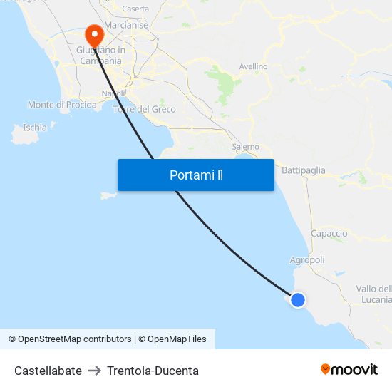 Castellabate to Trentola-Ducenta map