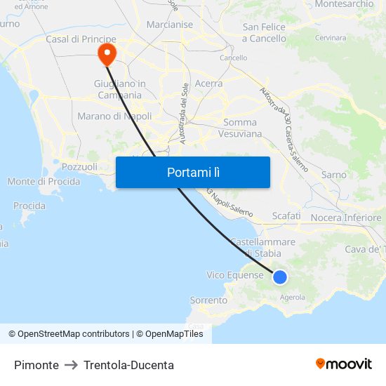 Pimonte to Trentola-Ducenta map