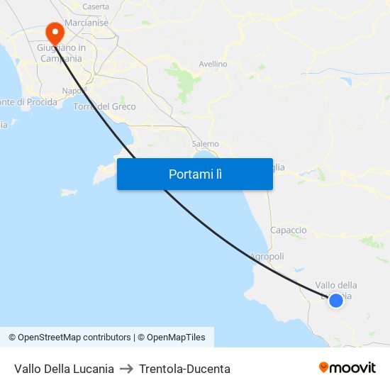 Vallo Della Lucania to Trentola-Ducenta map
